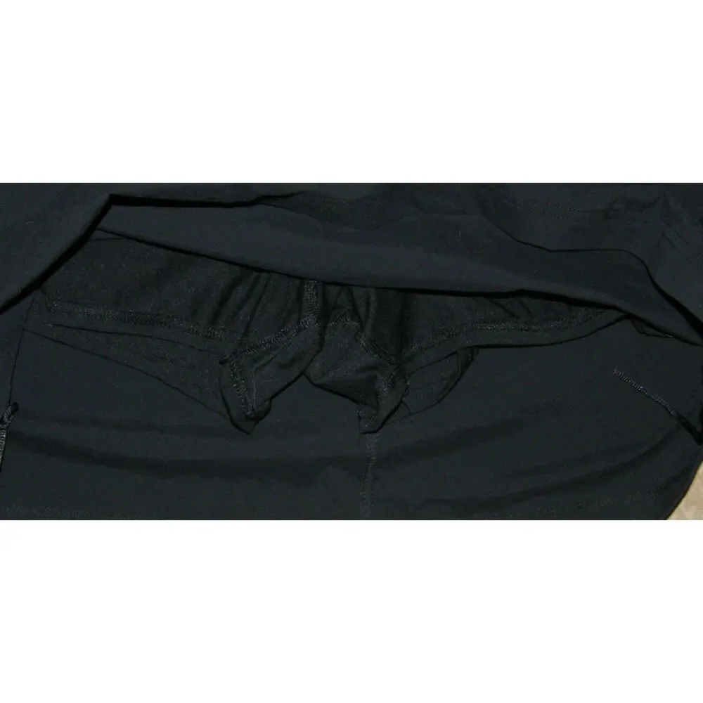 Solid Black Sz Large Athletic Omni-Shield Pull On Stretchy Ruched Skort COLUMBIA
